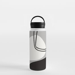 Abstract art print in black and white colors | modern, geometric, figures, shapes | Illustration Water Bottle