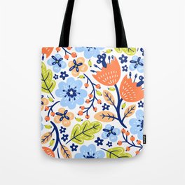 Baby Blue Flower Pattern Tote Bag