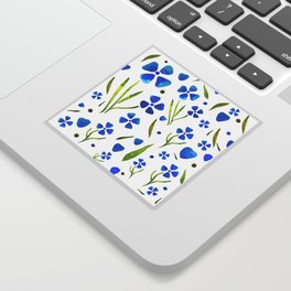 Blue and green flowers Sticker