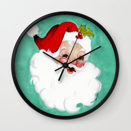 Vintage Jolly Santa Claus Wall Clock