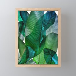 Palm leaf jungle Bali banana palm frond greens Framed Mini Art Print