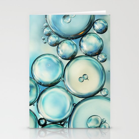 Sky Blue Bubble Abstract Stationery Cards