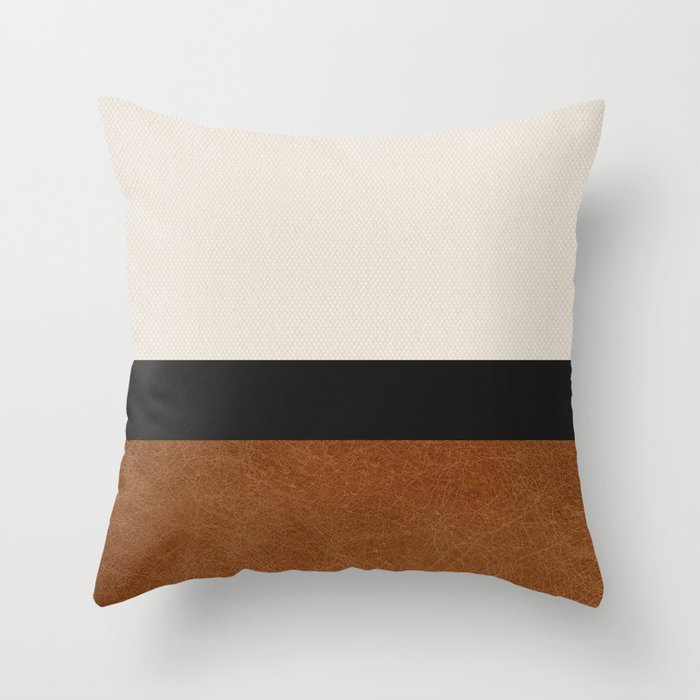 Faux leather accent sales pillows