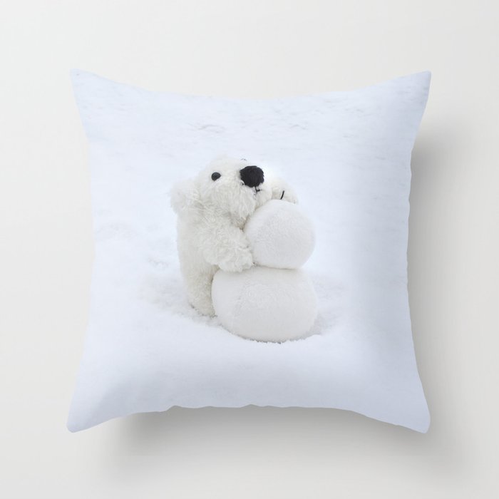 Polar Bear Plushie Throw Pillow