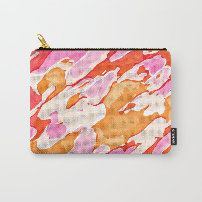 orange brown and pink camouflage graffiti painting abstract background Carry-All Pouch