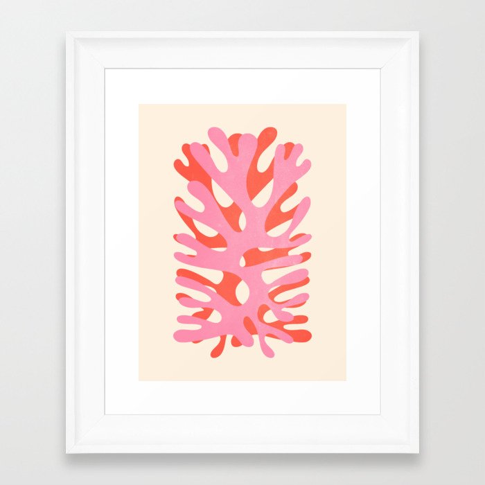 Sea Leaf: Matisse Collage Peach Edition Framed Art Print