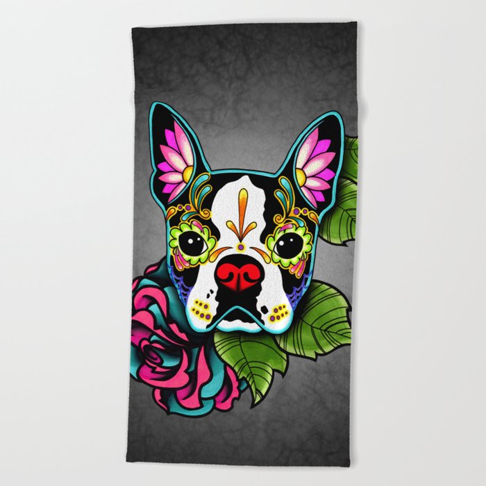 Boston terrier store beach towel