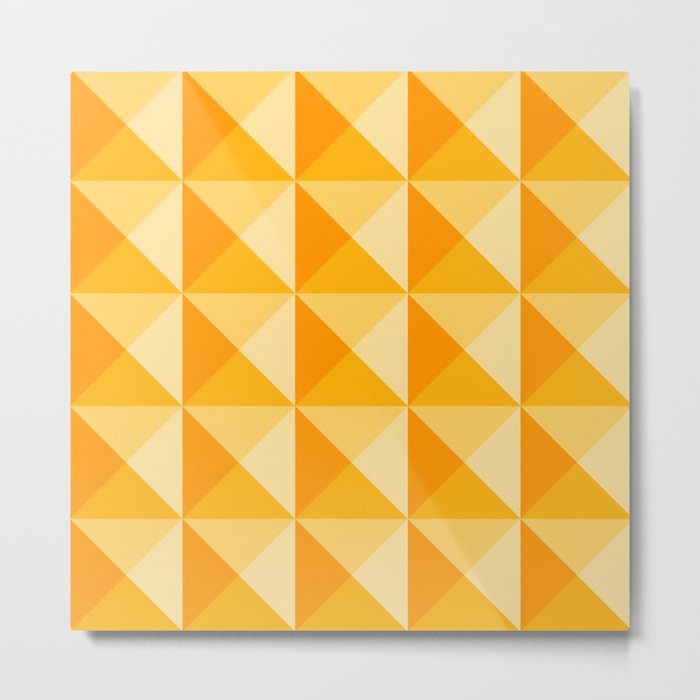 Geometric Prism in Sunshine Yellow Metal Print
