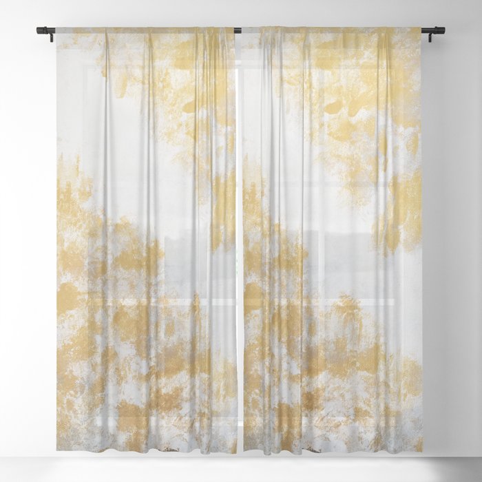 Silver Gold Sheer Curtain By Melaniab Society6