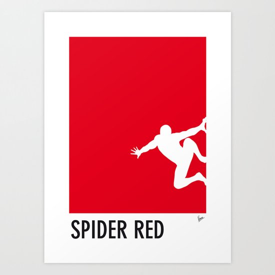 My Superhero 04 SpiderRed Minimal poster Art Print