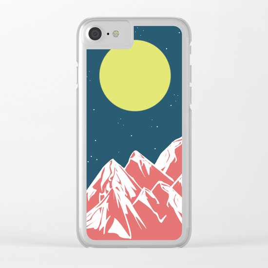 galactic mountains Clear iPhone Case
