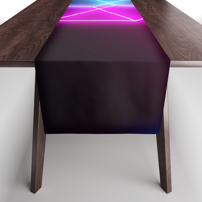 Neon landscape: Synth Cube Table Runner