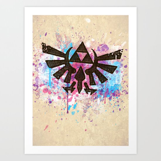 Splash Triforce Emblem Art Print