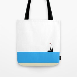 Simple Freedom - Beachy Blue Modern Sailboat Art Tote Bag