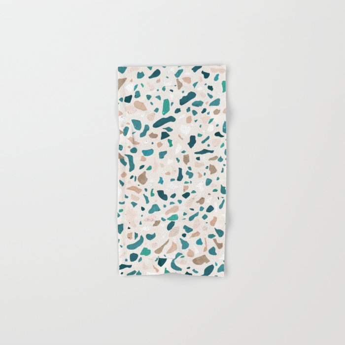 Terrazzo Turquoise Pattern Hand & Bath Towel