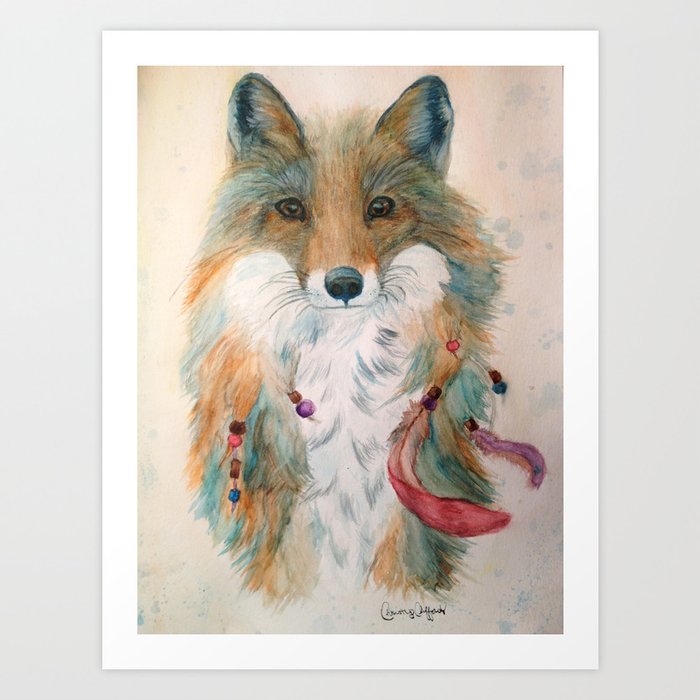 Feather Fox Art Print