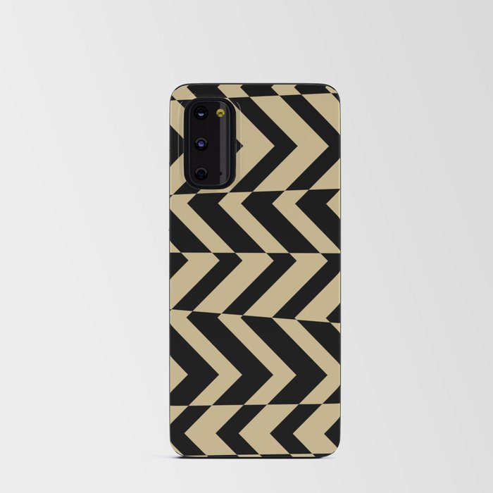 Black and Brown Chevron Horizontal Stripe Pattern Pairs Dulux 2022 Popular Colour Golden Cookie Android Card Case