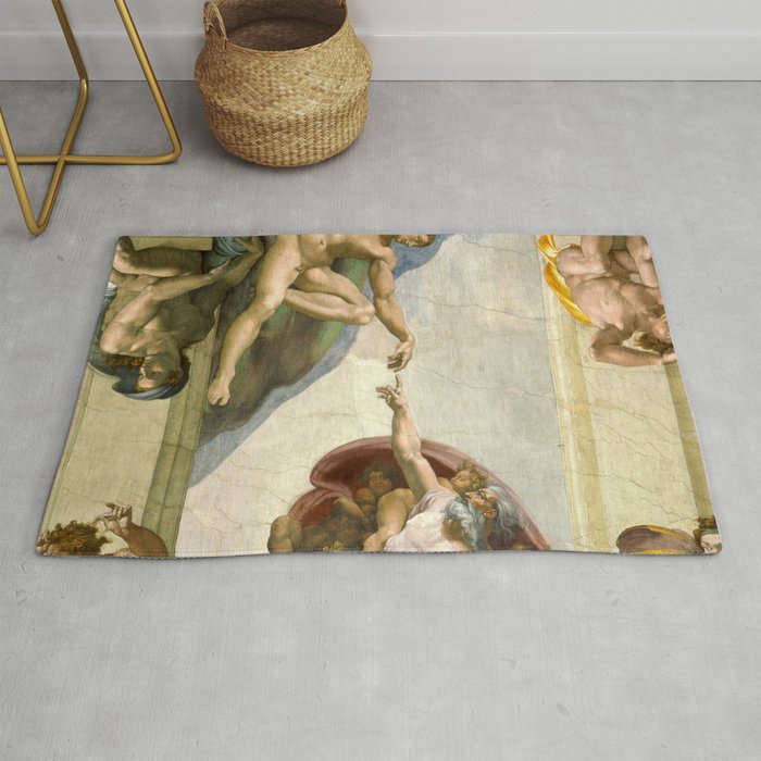 Michelangelo Buonarroti "Creation of Adam" (1) Rug