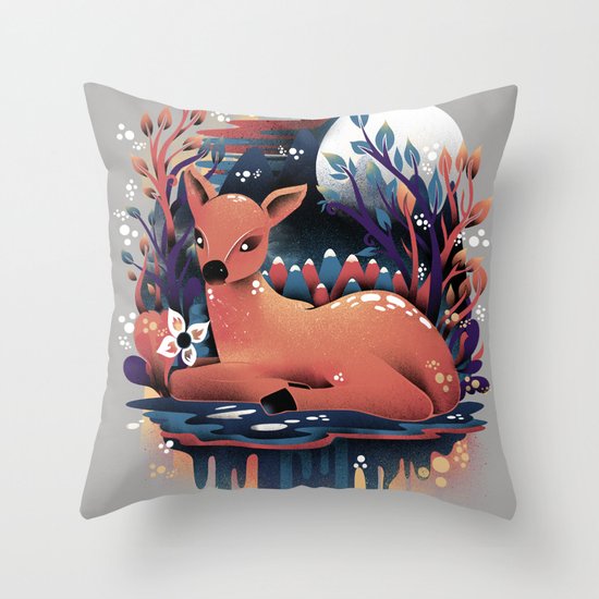 The Red Deer Throw Pillow