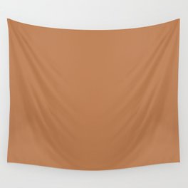 Mid-tone Orange Brown Solid Color Autumn Earth-tone Shade Pairs Pantone Apricot Buff 16-1443 TCX Wall Tapestry
