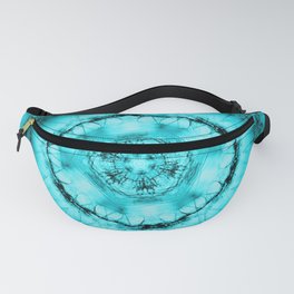 Sacred kaleidoscope in teal blue Fanny Pack