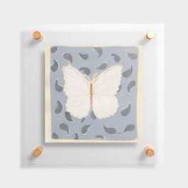 White Butterfly on Paisley Floating Acrylic Print