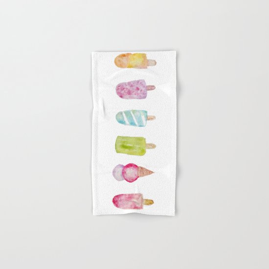 ICE CREAM WATERCOLOR Hand & Bath Towel