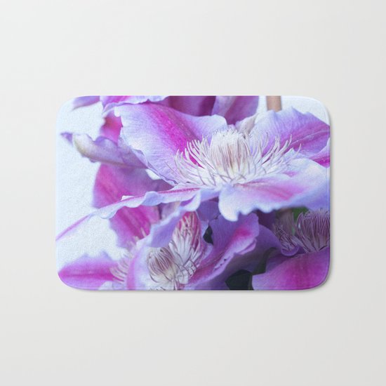Clematis Flowers Close-Up #1 #decor #art #society6 Bath Mat
