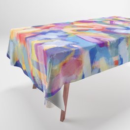 Pastel Abstract Colorful Art by Emmanuel Signorino  Tablecloth