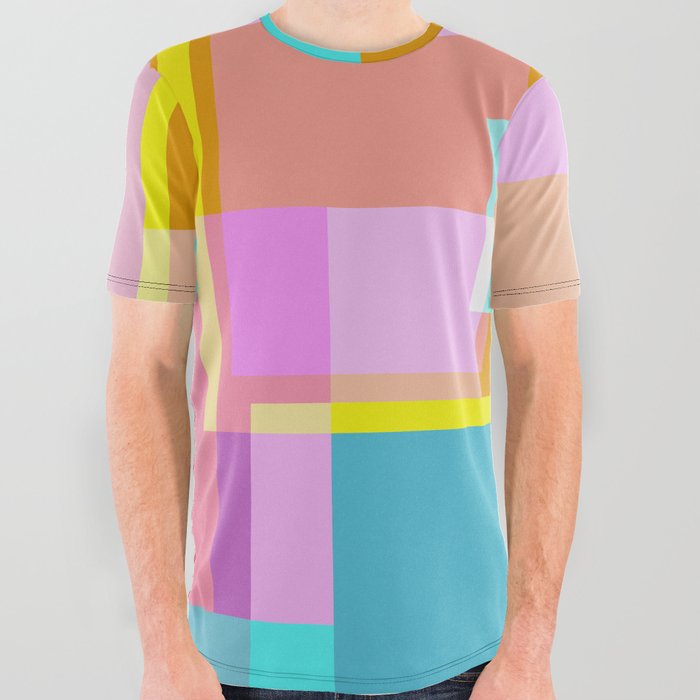 Colorful Geometric Shapes 14  All Over Graphic Tee