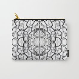 Black And White Floral Bloom Sketch Carry-All Pouch