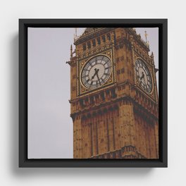 Great Britain Photography - Big Ben Under The Gray Sky Framed Canvas