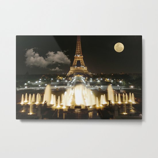 Eiffel Tower at Night Metal Print