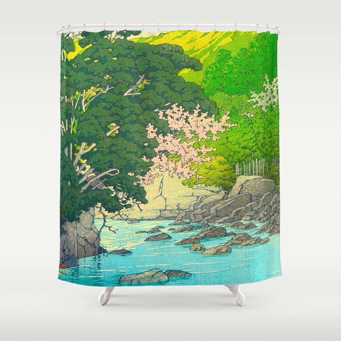 魅力的な Vintage Grey Creek Water Beautiful Print Woodblock Japanese 絵画