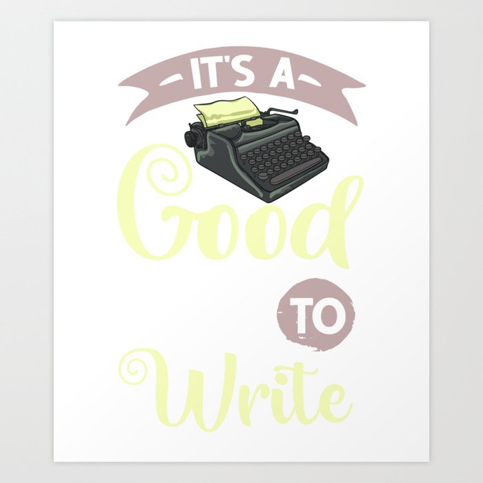 Typewriter Book Author Writer Beginner Quotes	 Art Print
