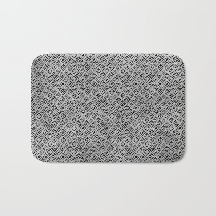 60s - Black abstract pattern on concrete - Mix & Match with Simplicty of life Bath Mat
