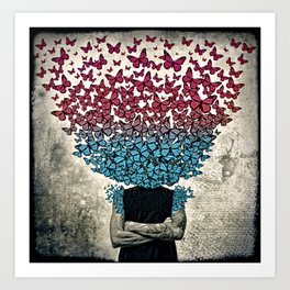 Butterflies In my head. Art Print