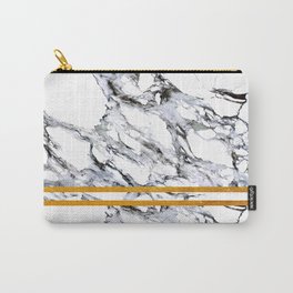 Marble and Golden Stripes Carry-All Pouch