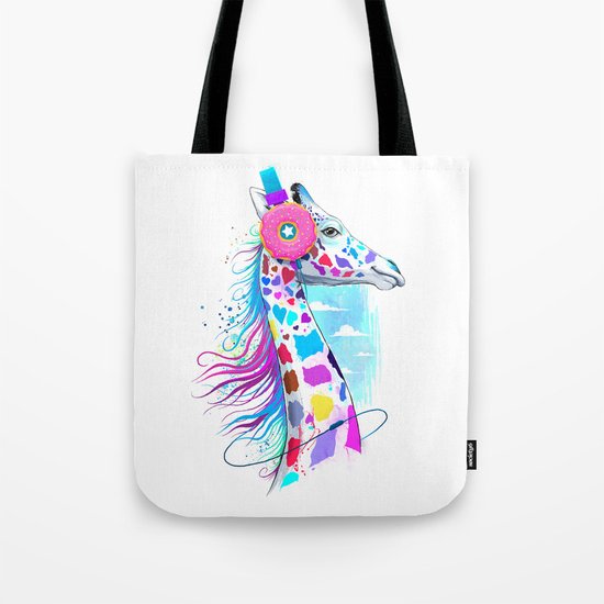 giraffe the headphones of donuts Tote Bag