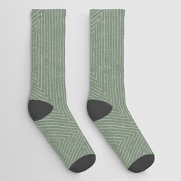 boho triangle stripes - sage Socks