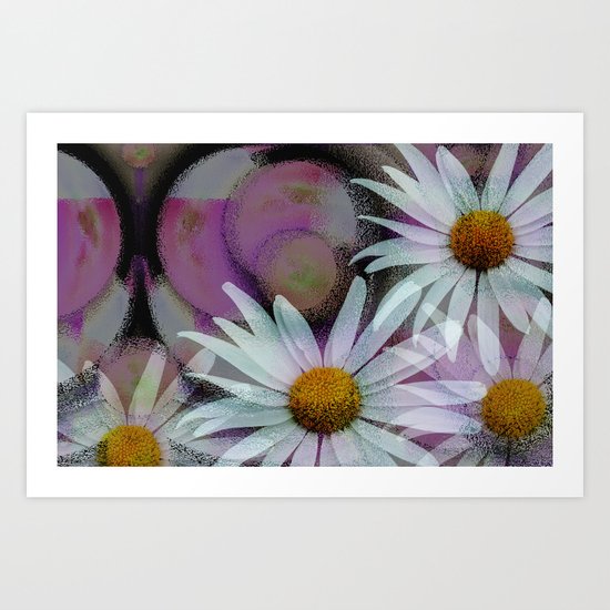 Expresions with Daisies Art Print