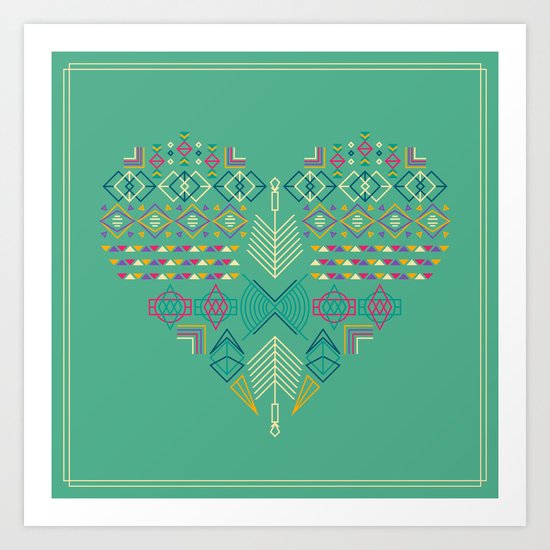 Aztec Heart Art Print