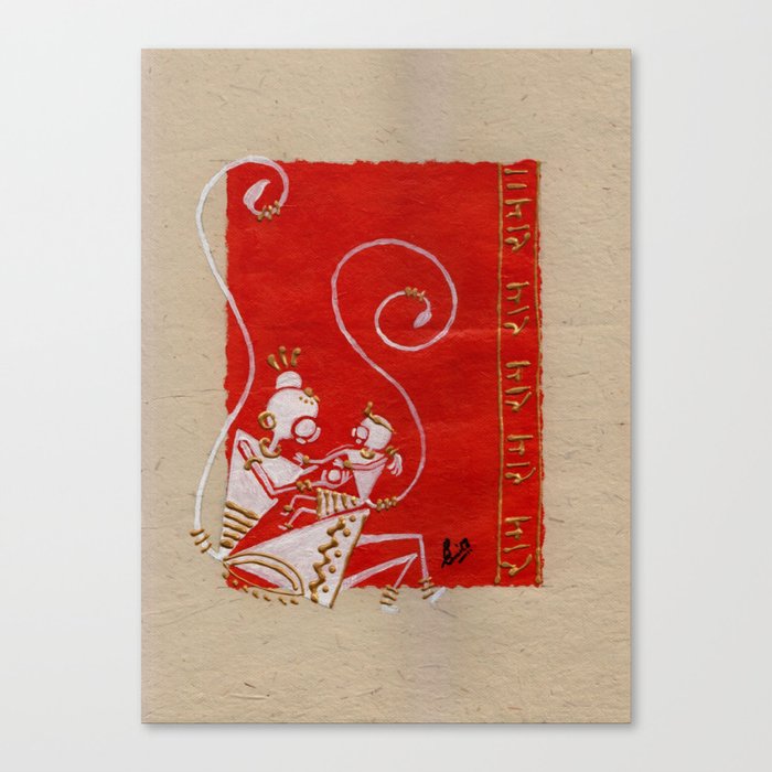 Lord Hanuman With Maa Anjani Painting Of Monkey King Original