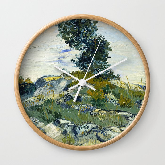 The Rocks by Vincent van Gogh Wall Clock