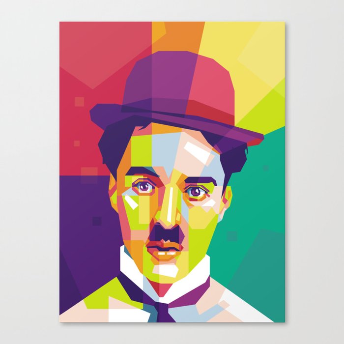 Charlie Chaplin Pop Art Wpap Canvas Print By Gilangbogy Society6
