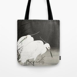 Egrets in the lake - Japanese vintage woodblock print Tote Bag
