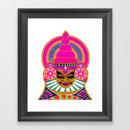 Indian Folk Dance Kathakali Brown Palette Framed Art Print