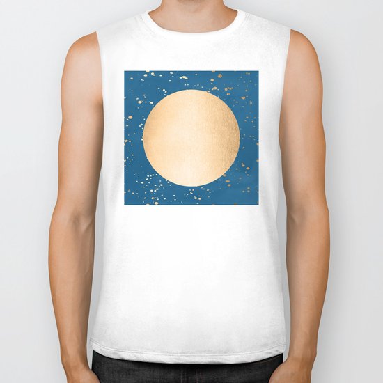 Paint Spatter Sun - Orange Sherbet Shimmer on Saltwater Taffy Teal Biker Tank