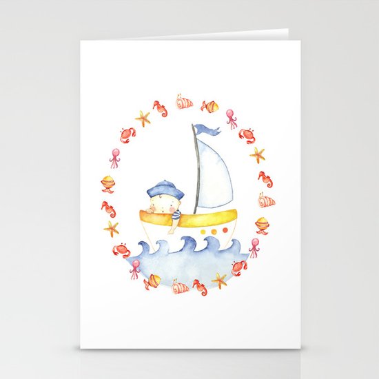 Baby sailor Stationery Cards