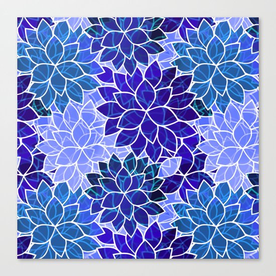 Azurite Blue Flowers Canvas Print